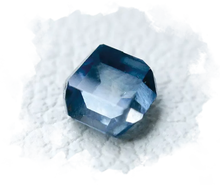 Medium blue rough memorial diamond from ashes