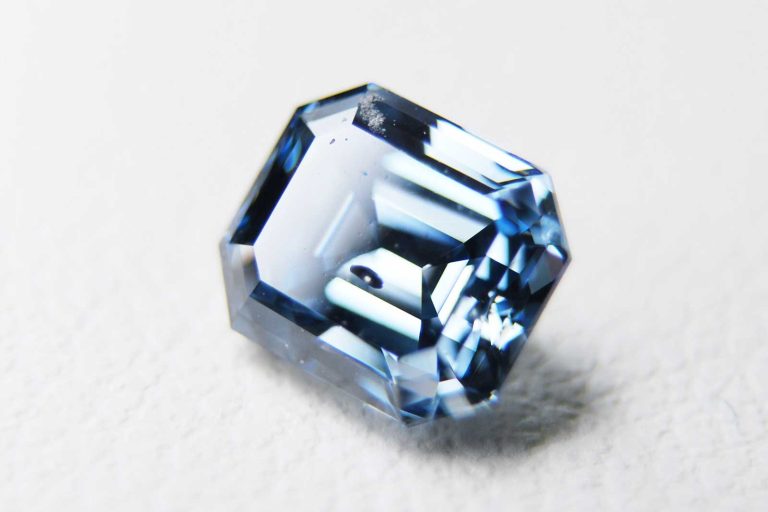 Emerald cut diamond from ashes